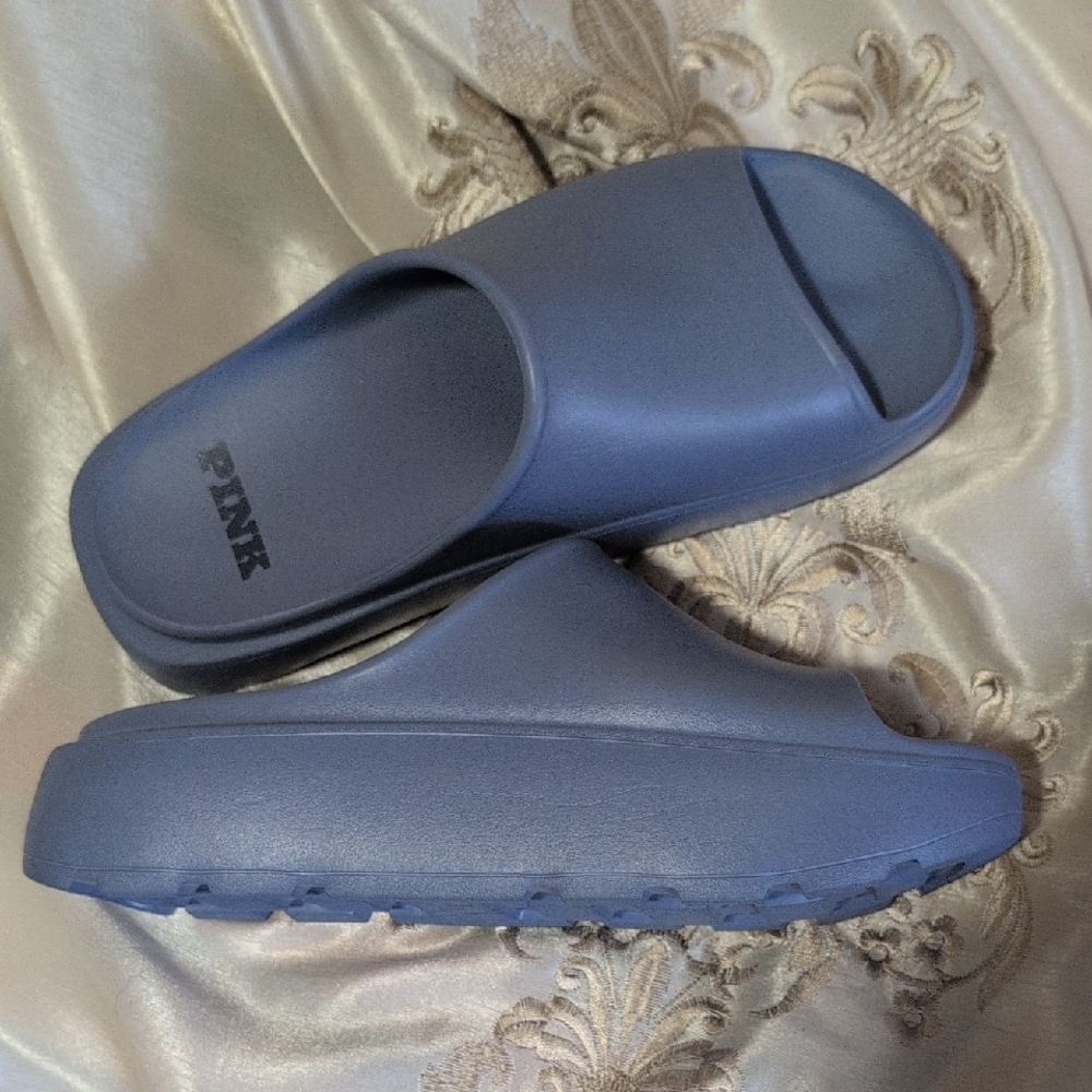 New PINK Victoria's Secret Platform Slip On Slide Sandals Clogs